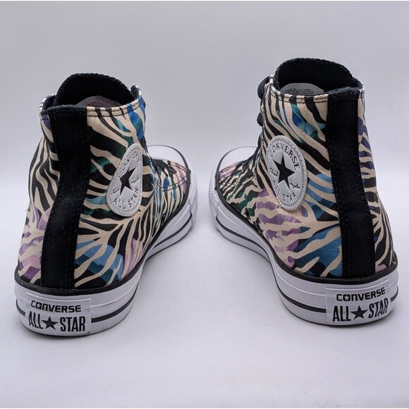 Converse Chuck Taylor All Star High Top Colorful Rainbow Zebra Women’s Size 8 - Picture 5 of 7